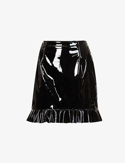 ALESSANDRA RICH: Mid-waist faux-leather mini skirt
