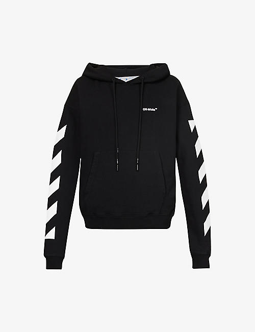 OFF-WHITE C/O VIRGIL ABLOH: Diag Helvetica oversized cotton-jersey hoody