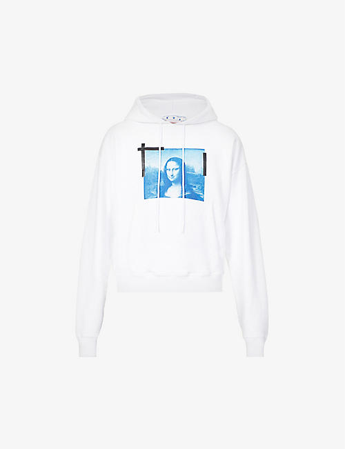 OFF-WHITE C/O VIRGIL ABLOH: Mona Lisa graphic-print boxy-fit cotton-jersey hoody