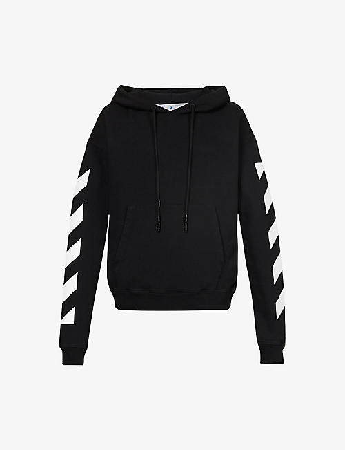 OFF-WHITE C/O VIRGIL ABLOH: Diag Arrow graphic-print oversized cotton-jersey hoody