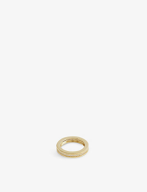PD PAOLA: Infinity 18ct yellow-gold plated sterling silver ring