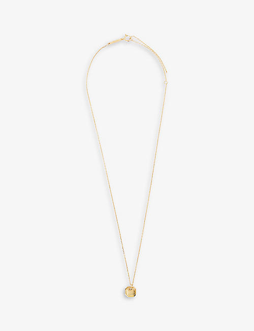 PD PAOLA: Octet personalised 18ct yellow gold-plated sterling-silver necklace