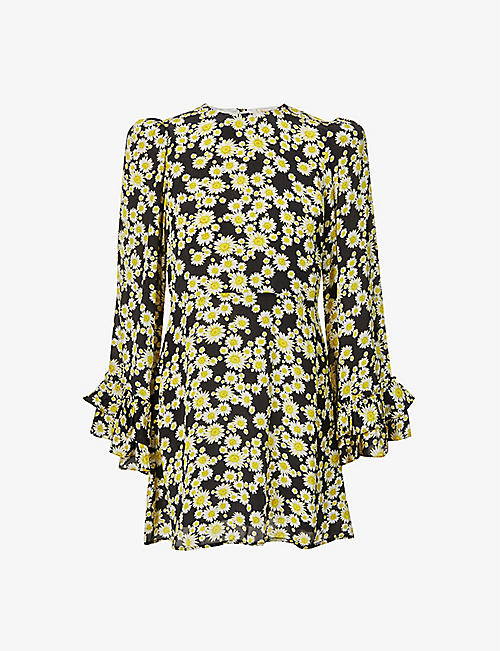 QUEENS OF ARCHIVE: Flo Carnaby floral-print crepe mini dress