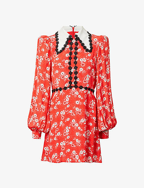 QUEENS OF ARCHIVE: Mary Soho floral-print crepe mini dress