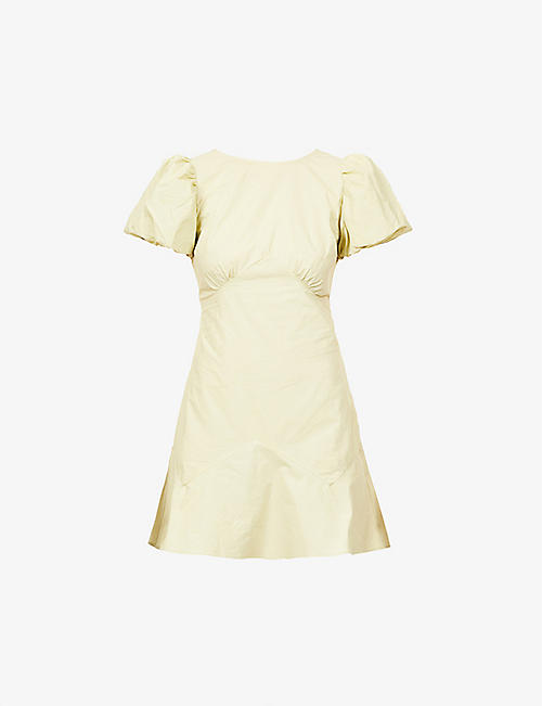 SIR: Mason puff-sleeve cotton-blend mini dress