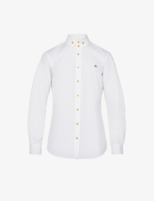 Vivienne Westwood Krall Logo-embroidered Organic-cotton Shirt In White