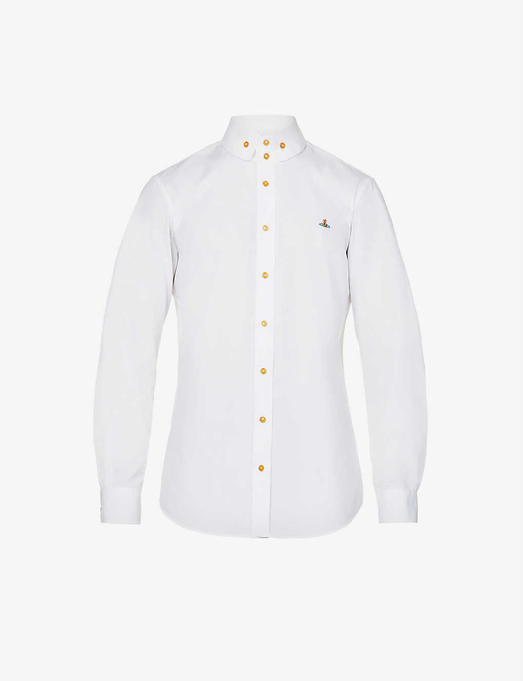 Vivienne Westwood Krall Logo-embroidered Organic-cotton Shirt In White