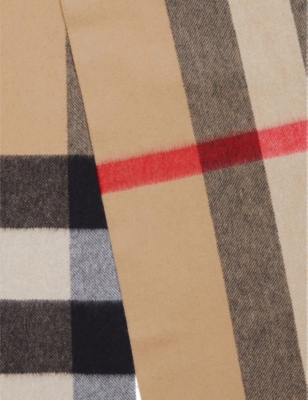 BURBERRY: Check-print cashmere scarf