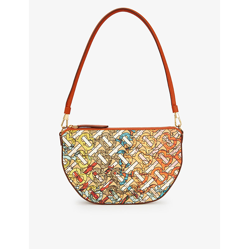 Burberry Olympia Printed Leather Shoulder Bag In Tb Map | ModeSens
