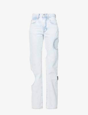 Off-White c/o Virgil Abloh Hole BAGGY Jeans in Blue