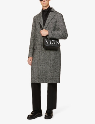 VALENTINO Rockstud notch-lapel wool-blend overcoat