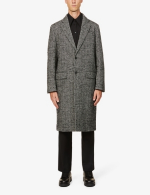 VALENTINO Rockstud notch-lapel wool-blend overcoat