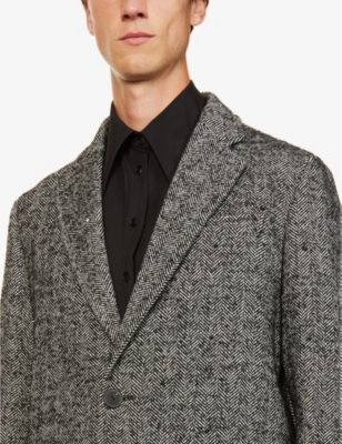 VALENTINO Rockstud notch-lapel wool-blend overcoat