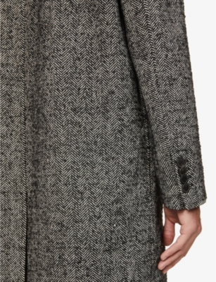 VALENTINO Rockstud notch-lapel wool-blend overcoat