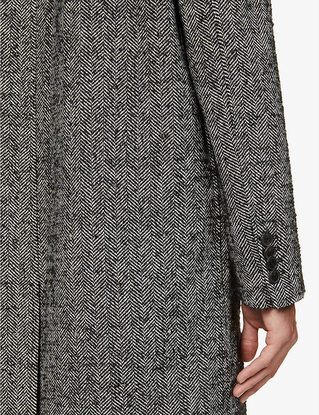 VALENTINO Rockstud notch-lapel wool-blend overcoat