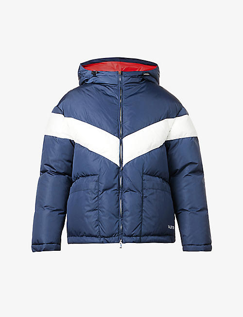 VALENTINO: Brand-print quilted regular-fit shell jacket