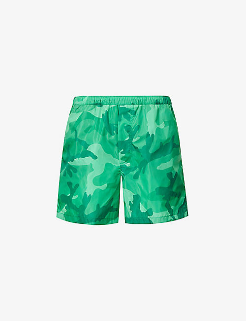 VALENTINO: Camouflage-print swim shorts