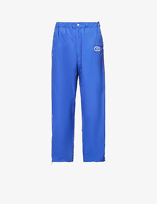 VALENTINO: Logo-embroidered mid-rise shell jogging bottoms