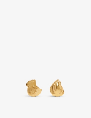 Alighieri Starless Sky 24ct Yellow Gold-plated Sterling Silver Stud Earrings In Gold