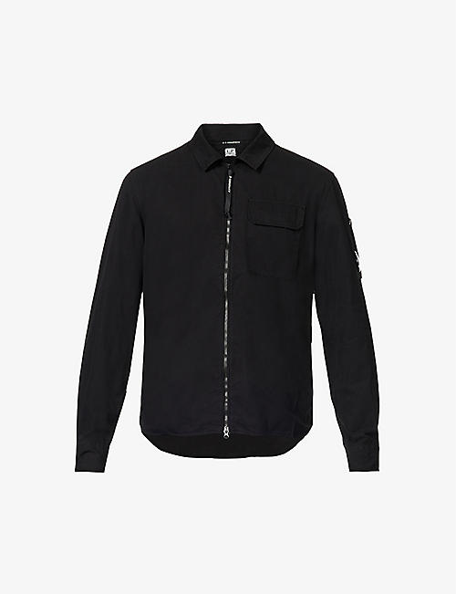 CP COMPANY: Zipper-up goggle-detail cotton-poplin overshirt