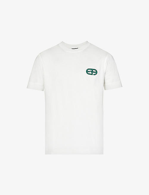 EMPORIO ARMANI: Logo-print crewneck jersey T-shirt