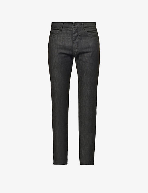 EMPORIO ARMANI: Straight-leg regular-fit stretch-denim jeans