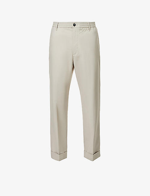EMPORIO ARMANI: Straight-leg mid-rise stretch-woven trousers
