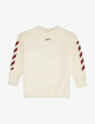 Off-white Kids' Logo-print Cotton-jersey Sweatshirt 4-12 Years In White