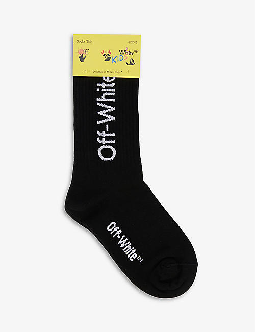 OFF-WHITE C/O VIRGIL ABLOH: Arrow brand-print cotton-blend socks 2-16 years