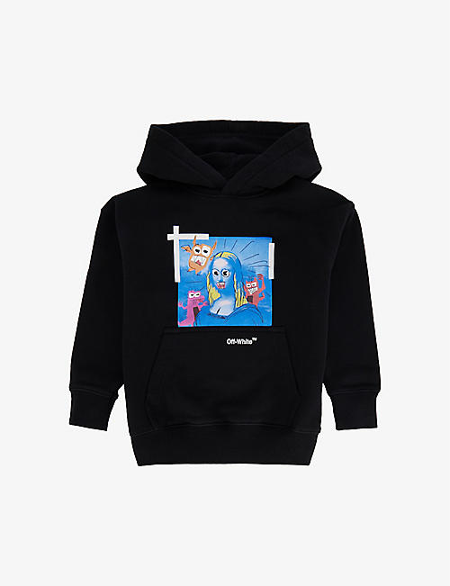 OFF-WHITE C/O VIRGIL ABLOH: Monsterlisa graphic-print cotton-jersey hoody 4-12 years