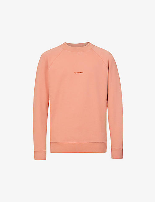 CP COMPANY: Logo-embroidered brushed cotton-jersey sweatshirt