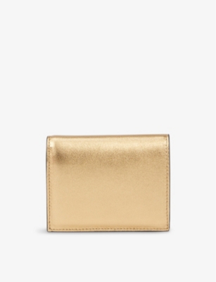 VALENTINO GARAVANI VLOGO-plaque metallic leather wallet