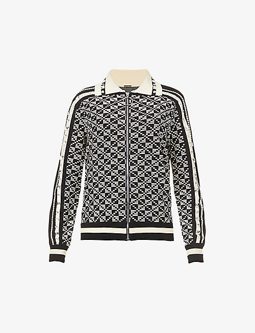 DODO BAR OR: Dean geometric-print knitted jacket