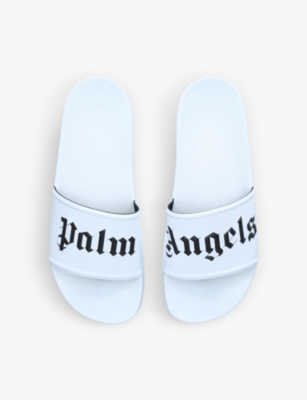 PALM ANGELS Logo-embossed moulded-footbed rubber sliders