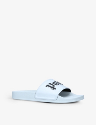 PALM ANGELS Logo-embossed moulded-footbed rubber sliders