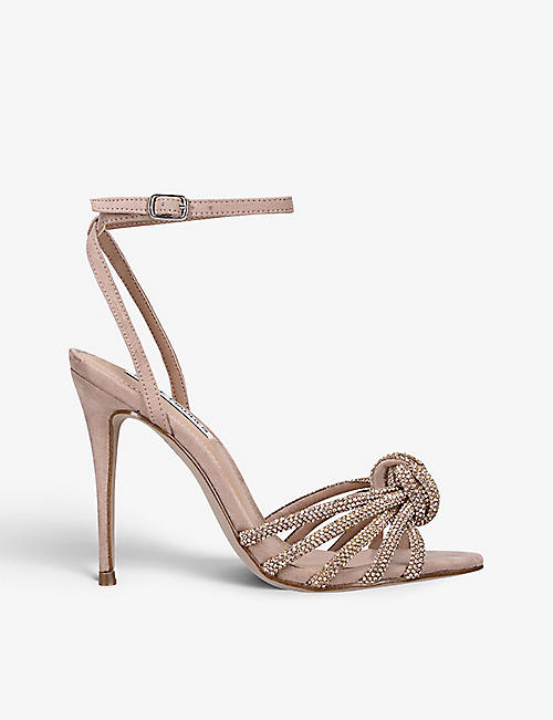 STEVE MADDEN: Bedazzle rhinestone-embellished faux-suede heeled sandals