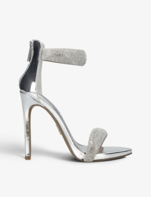 STEVE MADDEN: Makenna rhinestone-embellished faux-leather heeled sandals