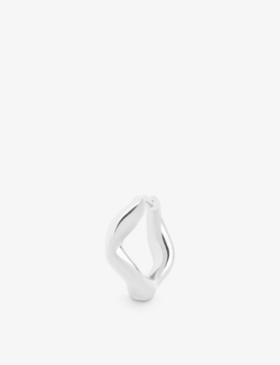 MARIA BLACK: Anil 8 rhodium-plated recycled sterling-silver huggie