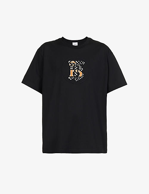 BURBERRY：Carrick 交织字母印花超大棉质 T 恤