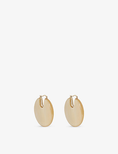 CHLOE: Maee brass and resin hoop earrings