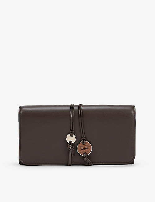 CHLOE: Malou medal-embellished small leather purse