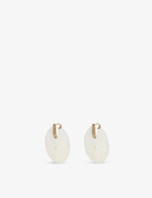 CHLOE: Jemma ceramic and gold-toned brass earrings