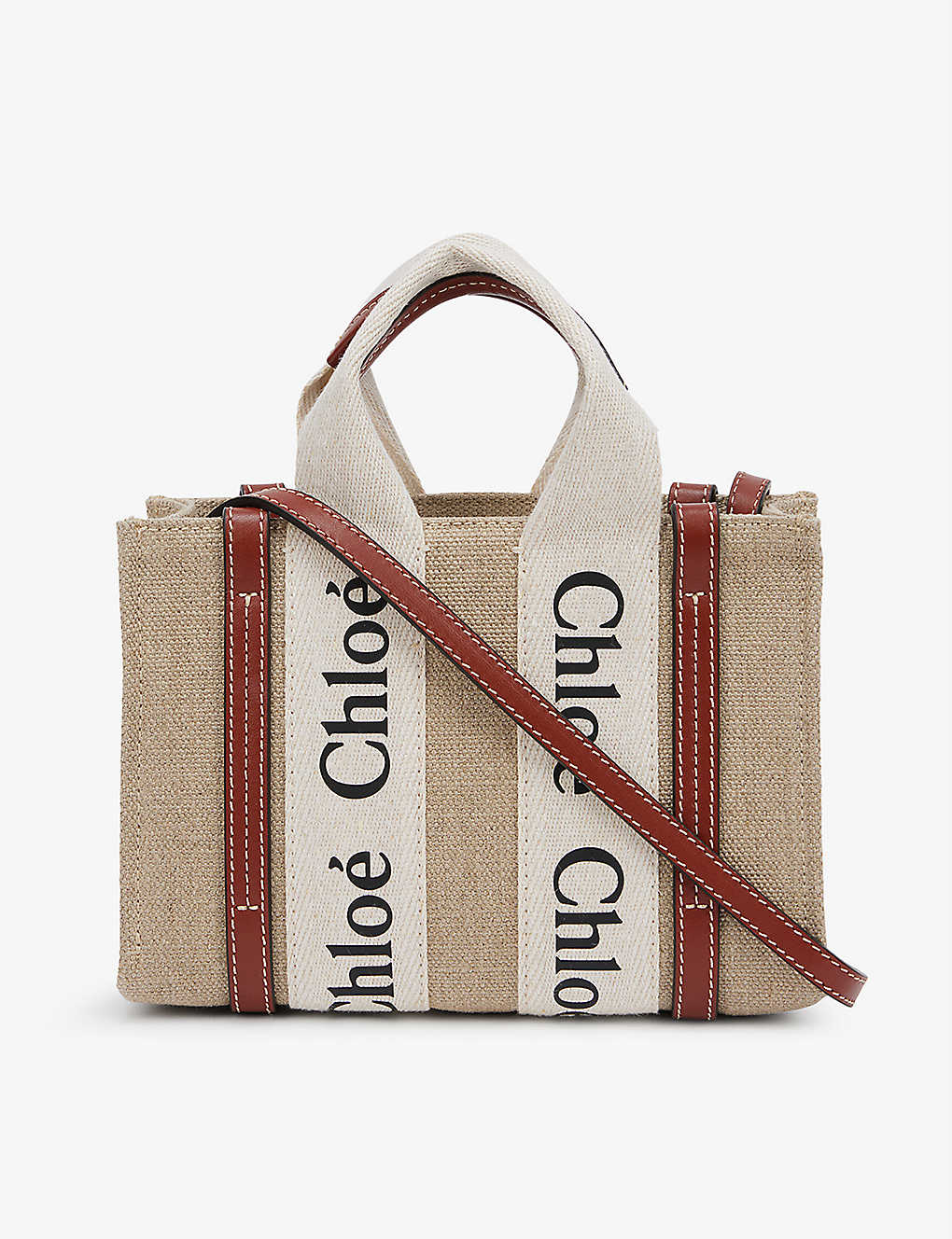 CHLOE
Woody mini cotton-canvas tote bag