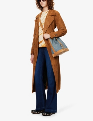 PAIGE: Genevieve flared-leg high-rise stretch-denim jeans