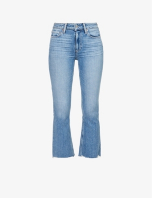 PAIGE: Colette cropped flared high-rise stretch-denim jeans