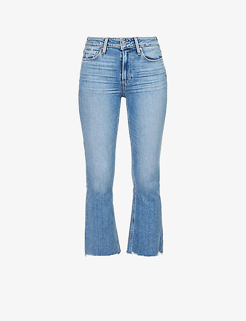 PAIGE: Colette cropped flared high-rise stretch-denim jeans