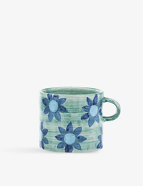 ANNA + NINA: Daisy Fields graphic-print ceramic mug 10cm