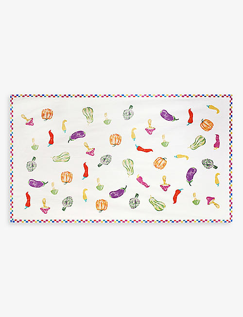 ANNA + NINA: Vegetable Party organic-cotton tablecloth 150cm x 255cm