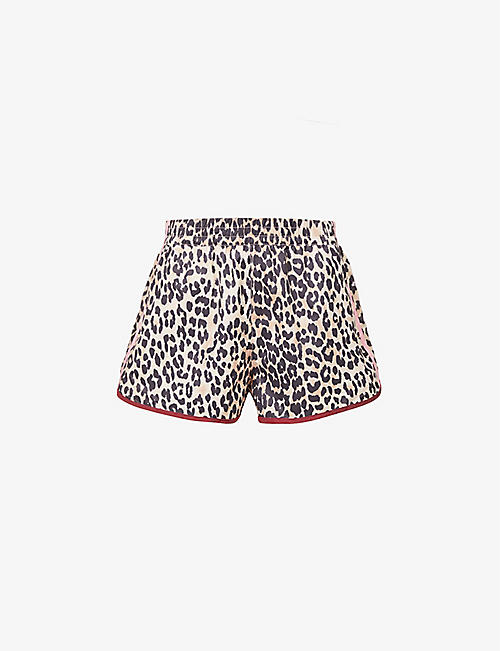 THE UPSIDE: Sheba leopard-print high-rise shell shorts