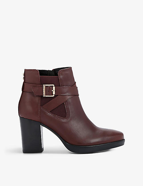 CARVELA: Silver buckle-detail leather ankle boots